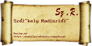 Székely Radiszló névjegykártya